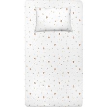 Casadora Baby Simba Beyaz Pamuk Saten Bebek Lastikli Çarşaf ve Yastık Kılıfı Seti 70 x 140 cm + 35 x 45 cm