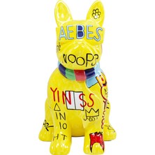 Kare Design Deco Figurine Graffiti Sarı Köpek Figür 122CM