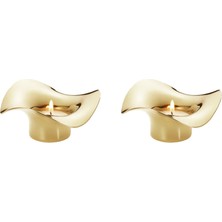 Georg Jensen Cobra Gold 2li Tealight Mumluk