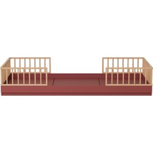 Babywulf Dual Bordo Montessori Çocuk Karyola 120 x 200 cm