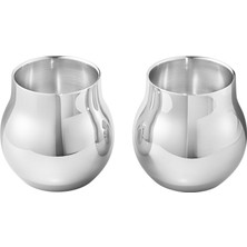 Georg Jensen Cafu Silver Geometrik Formlu 2li Mumluk