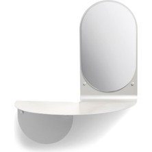 Klevering Flip Açık Gri Metal Raflı Duvar Aynası