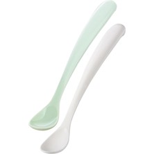 Mamajoo Powder Green & Beyaz Saklama Kutulu 6 Ay+ Ergonomik Beslenme Çocuk Kaşık Seti