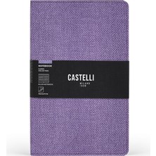 Castelli Milano Harris Koleksiyon Royal Purple Çizgili Defter