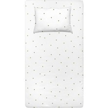 Casadora Baby Happy Bee Beyaz Pamuk Saten Bebek Lastikli Çarşaf ve Yastık Kılıfı Seti 70 x 140 cm + 35 x 45 cm