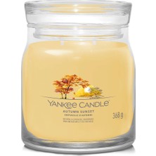 Yankee Candle Autumn Sunset Sarı Odunsu Kokulu Mum 368 G
