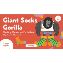 Moritoys Giant Socks Gorilla: 40 Kartlı Hafıza Eşleştirme ve Puzzle Oyunu