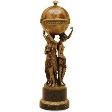 Dream Home Maitland Smith Küre Kaseli Kutlama Figürü Bronz Dekoratif Obje