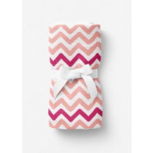Itsy Bitsy Kids Big Flower Zigzag Pembe Müslin Bebek Örtüsü 70 x 70 cm