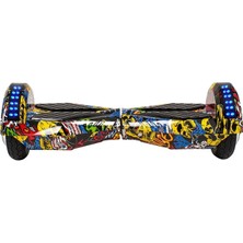 Citymate Smart Balance 8.5" Ledli Bluetooth Hoparlörlü Sarı Grafiti Elektrikli Kaykay Hoverboard
