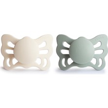 Frigg Butterfly Cream Sage Silikon Ortodontik 2'li Emzik