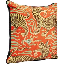 Kare Design Tiger Love Red Desenli Renkli Pamuklu Kırlent 45 x 45 cm