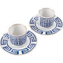 Some Home İstanbul Lucky Rooster Collection Blue Porselen 2'li Çay Fincan Set