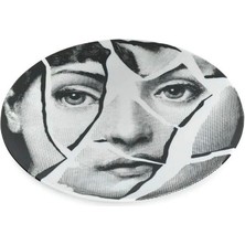 Fornasetti No 2 Yüz Baskılı Porselen Dekoratif Tabak