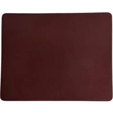 Ponet Maison Mürdüm Bej Deri Çift Taraflı Dikdörtgen Amerikan Servisi 45 x 36 cm