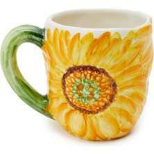 V.B.C La Ceramica Ay Çiçeği Desenli Kupa