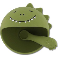 Trixie Mr. Dino Yeşil Silikon Bebek Yemek Seti