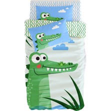 Itsy Bitsy Kids Croc-A-Dream Renkli Pamuk Saten Çift Taraflı Çocuk Nevresim Seti 140 x 200 cm