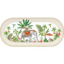 Easy Life Marajah Renkli Desenli Oval Porselen Servis Tabağı 33 cm