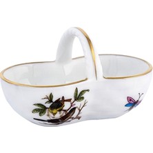 Herend Rothschild Desenli Renkli Porselen Minik Sepet Dekoratif Kase 7 cm