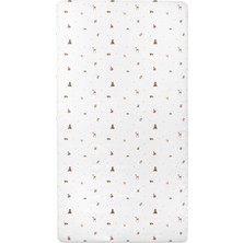 Casadora Baby Forest Amigos Beyaz Pamuk Saten Lastikli Bebek Çarşafı 70 x 140 cm