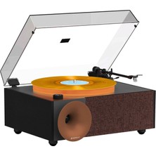 Fennessy Kahverengi Turntable I5S Bluetooth Hoparlörlü 45W Hi-Fi Işıklı Retro Pikap Plakçalar FN-69258