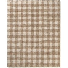 Lorena Canals Vichy Marron Kahverengi Çocuk Odası Halısı 150 x 180 cm