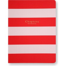 Chapters Canvas Pink & Red Stripes Not Defteri