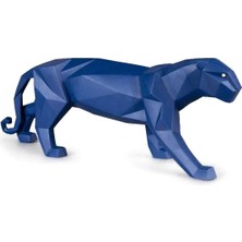 Lladro Panther Mavi Porselen Heykel