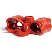 Klevering Kırmızı Kurdele Figürlü Mumluk 15 cm
