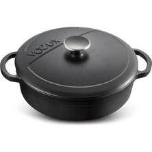 Voeux Kitchenware Elegance Siyah Sığ Döküm Tencere 24 cm