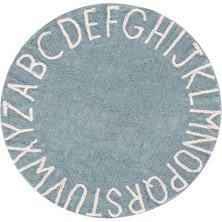 Lorena Canals Round Abc Vintage Mavi Natural Çocuk Odası Halısı 150 cm
