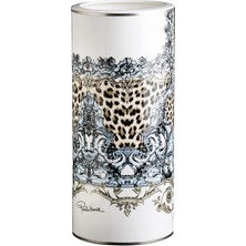 Roberto Cavalli Palazzo Pitti Leopar Desenli Porselen Vazo 36 cm