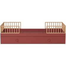 Babywulf Dual Montessori Bordo Yavru Yataklı Çocuk Karyola 120 x 200 cm
