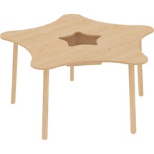 Simre Kids Yıldız Masa Montessori Ahşap Ergonomik Çocuk Aktivite ve Oyun Masası