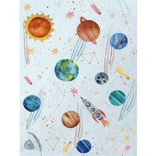 Hueppi Give Me Some Space Açık Mavi Çocuk Halısı 120 x 160 cm