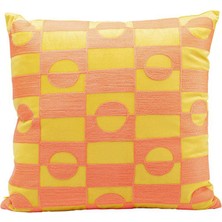 Kare Design Phase Desenli Turuncu Pamuklu Kırlent 45 x 45 cm