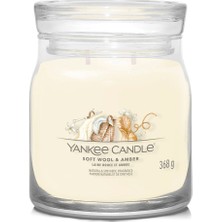 Yankee Candle Soft Wool And Amber Sarı Orta Mum 368 G