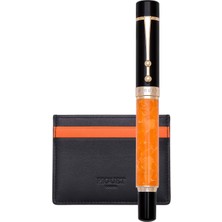 Piguet Taurus L'orange Rollerball Kalem ve Deri Kartlık Seti