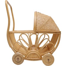 Zoa Collection Rattan Çiçekli Oyuncak Bebek Arabası