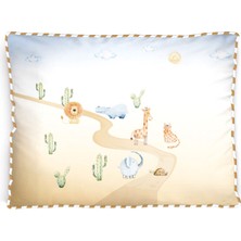 Casadora Baby Safari Baskılı Pamuk Dolgulu Biyeli Bebek Odası Kırlent 35 x 45 cm