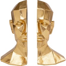 Kare Design Bookend Face Kitap Tutucu