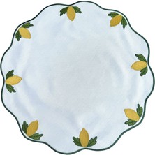 Matis Home Line Amalfi Yeşil Desenli Keten 2'li Amerikan Servisi Seti