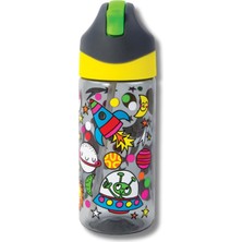 Rachel Ellen Design Space Desenli Çocuk Pipetli Suluk 350ML