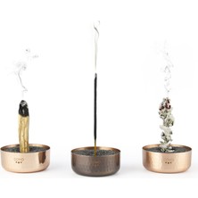 Coho Objet Meditation Artisan Matte Antique Dövme Bakır Tütsülük 3'lü Set
