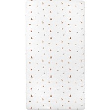 Casadora Baby Forest Amigos Beyaz %100 Pamuk Saten Çocuk Lastikli Çarşaf 120 x 200 cm