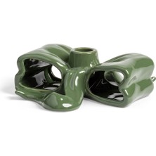 Klevering Yeşil Kurdele Figürlü Mumluk 15 cm
