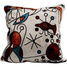 Kare Design Art Line Sea World Desenli Renkli Pamuklu Kırlent 50 x 50 cm