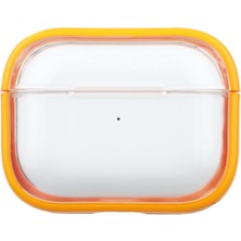 Deercase Pro 2 Uyumlu Stand Özellikli Şeffaf Turuncu Kulaklık Kılıfı