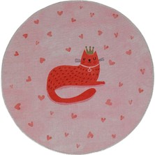 Itsy Bitsy Kids Kitty Of Queens Pembe Yıkanabilir Çocuk Halısı 120 cm